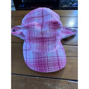 Pink & White Plaid Sherpa-Lined Ear Flap Hat